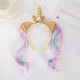 Jieyi Unicorn Headband Wig Halloween Party Performance Props Children's Cute Cartoon Fish Tail Sequined Shell Headdress One Pack Unicorn Gold Headband
