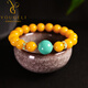 Yogurt Natural Beeswax Bracelet Round Single Circle Bracelet Temperament Turquoise Jewelry Ancient Style Elegant Women's Bracelet Beads 10mm