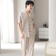 Langsha [7A Antibactérien] Pyjama en coton pur pyjamas Men d'été mince à manches courtes à manches