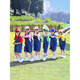 Children's Cheerleader Performance Uniforms Sports Games Opening Ceremony Performance Uniforms Kindergarten Class Uniforms Short-Sleeved Candy Color White Short-Sleeves + Denim Overalls Free Same Style Socks One Size 110cm