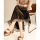 TERRE BLEUE Lazy style velvet cover-up skirt 25 autumn and winter new women's solid color high-waist slim mid-length skirt