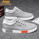 Jeep (Jeep) Chaussures masculines Spring Nouvelles chaussures en toile respirante Version coréenne pour hommes de chaussures plates polyvalentes Chaussures décontractées de l'usure des hommes 6636 Black and White / Flagship Official Store 39