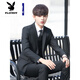 
Playboy (PLAYBOY) teenager high school student 18-year-old adult dress suit college style student formal suit suit men's jacket new product black 2 button suit top + trousers + shirt + vest S 165 [Suggestion 90-105Jin [Jin equals 0.5 kg]]