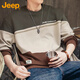 Jeep (JEEP) sweatshirt men's autumn and winter trendy loose long-sleeved T-shirt men's casual tops men's gray green 2XL