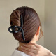 Jian Yingshu Black Simple Oversized Clips 2 Hairpins Back of Head Plate Hairpin Shark Clip Hairpin