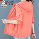 Woodpecker Vêtements de crème solaire minces de grande taille Vêtements pour femmes 2025 Summer New Coréen Version COSTATILE CASBOST COST à ​​manches longues Bleu transparent M Recommandé 75-90jin [Jin est égal à 0,5 kg]