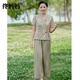 TULX Tong Mother's Women's Wear Mother's Day Mother's Summer Short Sleeve Suit Fashionable Small Shirt Middle-aged Women's Wear Two-Piece Set 761 Silver Gray XL (90Jin[Jin is equal to 0.5 kg]-105Jin[Jin is equal to 0.5 kg])