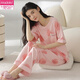 
Modal summer women's short-sleeved pajamas set pure cotton trousers pure cotton home clothes summer Korean style thin style can be worn outside Y9715 M (recommended 75-95Jin [Jin equals 0.5 kg])