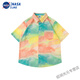 Nasalikevintae Huile Peinture Hong Kong Shirt Retro Floral Men Men Hawaiian Vacation Summer Couple d'été Shirt Shirt sur 3523 Brown M