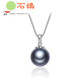 Shining Heart Stardust G gold seawater pearl pendant black pearl pendant chain 8.5-9mm