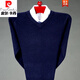 皮尔卡丹（pierre cardin）中老年冬季保暖针织打底衫爸爸装加厚针织衫毛衣男士长袖V领线衣 12805驼色 165/M100-120斤