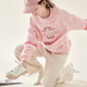 Duomiaowu girls sweatshirt spring and autumn base shirt children's plus fleece top medium large children's coat girls casual Duomiaowu children's clothing pink MBD910031 160 cm