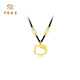 Chinese jewelry cute cat gold necklace for women KT cat pure gold pendant pendant birthday double 11 gift for girlfriend and wife about 0.46g pure gold cute cat pendant-gold beads black rope