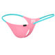 Men's low-waist one-piece ice silk thong stretch tight boys pink T-pants sexy young men's underwear UM-05-0028-Pink M