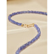 DL 1998 Fat Donglai same style tanzanite necklace jewelry Ziqi Donglai necklace 18K gold faceted clavicle necklace 3-4mm 42cm