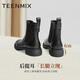 Tianmeiyi Short Boots Plus Velvet Women's Chelsea Boots Warm Women's Boots Black - Velvet Lining 25 Hot Sale Returns 37