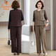 
Golden Fox Mom Dignified and Atmospheric Set Autumn Vest Jacket 2025 New Middle-aged and Elderly Women's Spring and Autumn Top Khaki 753 XL Recommended 90-110Jin [Jin equals 0.5 kg]