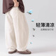 
I.KARNOW boys summer mosquito-proof pants for big children's pure cotton pants 2025 new straight wide-leg pants thin children's machete trousers 15273 apricot color [pure cotton fabric] 120