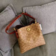 蔻驰（COACH）专柜款WILLOW 22老花手提水桶包 单肩斜挎女包 送女友同价618 棕色C3890-B4NQ4(底部有金属座)