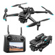 DJI ELF UAV UAV Écran Télécommande Intelligent Obstacle Intelligent Évitement de la photographie aérienne haute définition Brushless Motor Remote Control Aircraft Quadcopter M22 MAX-6K CAME-GARD TEMOTER COMMANDE VERSION Deux batteries + accessoires de rechange + sac de rangement