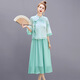 Robe de marque de luxe légère ehangy pour les femmes 2025 Été Nouveau style chinois à la mode et polyvalent robe en deux pièces Green M