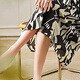 OLJ High-End-Marke Seidenkleid für Frauen im Sommer 2025 Neues französisches hüftgepacktes Retro-Temperament Mulberry Seidenrock Schwarz und Weiß M Empfohlen Gewicht 90-115 Jin [Jin entspricht 0,5 kg]