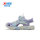 Xtep Children's Beach Shoes Summer Girls, Middle and Large Children Knob Buckle Easy to Put on and Take Off Comfortable, Breathable, Fashionable and Versatile Sandals Snow Blue Purple/Tranquility Blue 33