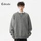 Cebrodz French sweater men's autumn and winter new fashion brand American Henry collar sweater casual tops couple jacket dark gray L