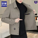 ROMON woolen woolen coat men's short double-sided woolen coat autumn and winter new casual men's thickened down woolen jacket 2308 black regular 2XL suitable for 150-170Jin Jin equals 0.5 kg