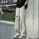 Jeep Spirit Summer Ice Seidenhose Herrendünner Stil 2025 Neue trendige losen geraden Hosen Herren atmungsablößere, schnell trocknende Hose K6636 Khaki l ungefähr 110 ~ 130jin [Jin gleich 0,5 kg] kann getragen werden