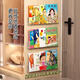 Shitingge German quality wall bookshelf without punching, wall-mounted aisle door rear storage rack, transparent acrylic children's picture book, 3-pack, free traceless nails