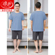 Langsha Pyjama d'âge moyen et âgé du pyjama pour hommes à manches courtes courts à manches courtes purs Coton mince de vêtements de papa d'âge moyen de l'âge moyen plus taille 13601 # Shorts à manches courtes en coton pur vert.