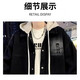 Handsome denim jacket men's spring and autumn trendy brand ins hooded loose versatile coat trendy Korean style fake two-piece top black L