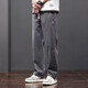 Pantalon décontracté mince d'été Pantalon d'hommes lâches pour hommes nouveaux pantalons longs de glace polyvalente simples et tendance Gray 2xl [140-155jin [Jin est égal à 0,5 kg]]]