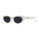 2025 Neues GM Retro Polarisierte Katzenauge -Sonnenbrille für Frauen, schlanker kleiner Rahmen, europäische und amerikanische Straßenaufnahme Heiße Mädchen Sonnenbrille 857 Schwarzer Rahmen graues Blatt [Glassbox + Spiegeltuch]