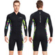 New 1.5MM wetsuit long-sleeved shorts one-piece warm wetsuit men's snorkeling surfing Lycra sunbathing suit men's black M