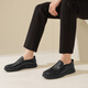 Red Dragonfly Left Month Shoes de cuero 25 Zapatos laterales suaves de primavera zapatos casuales de negocios zapatos para hombres de vaca WTA15051 Negro 41