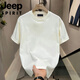 Jeep (JEEP) summer short-sleeved T-shirt for men summer new casual sports fashion half-sleeved round neck loose t-shirt top Gentleman black 848 XL 110-130Jin [Jin equals 0.5 kg]