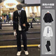 An Chuxia dk uniform college style suit suit men's loose handsome student graduation season adult dress badge suit jacket black suit + white shirt + casual trousers + tie XL + badge recommended 120-140Jin Jin equals 0.5 kg