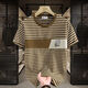 
Commander Bear 2025 short-sleeved T-shirt trendy striped men's versatile top white breathable sweat-absorbing cotton 9898 M