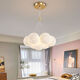 LED living room main lighting restaurant Nordic creative cream style chandelier bedroom ceiling lamp whole house combination package 1W 9734-Golden 13-head three-color light-white ball 1