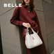 Belle Gift Bag Women's 2025 New Shopping Mall with Genuine Leather Commuter Vegetable Bag Handbag BL828BX5 White F
