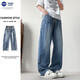 NASA Base American Jeans Men's Summer New Brand Trendy Straight Loose Pantalon de grande taille pantalon décontracté JYF-2575 Black 5xl