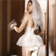 Neuer Stil von sexy Hochzeitskleid War Anzug weiß Hochzeit Pyjamas Braut sexy Versuchung von Schulter reine geile kleine Brüste emotional transparent Charm Schwarzer Anzug + 9756+ Modell Socken Durchschnitts Größe 80-120jin [Jin gleich 0,5 kg]