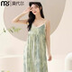 Modal Sllinging Rock mit Brustpolster für den Sommer für Frauen 2025 Neue Ice Seide dünne ärmellose Pyjamas Süßes und süßes sexy Kleid 6627 Models M 160_Sunitierbar für 80-100jin [Jin gleich 0,5 kg]