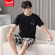 
Catman MIIOW Men's Summer Pure Cotton Shorts Shorts Youth Summer Thin Stripes Can Wear Outside Casual Home Clothing Set Pure Cotton FA#6623 L Recommended-125Jin[Jin is equal to 0.5 kg]