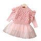 Winter children's sweater bottoming skirt girl princess dress vest two-piece set baby girl dress princess style suit pink 110 cm