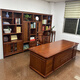 New Chinese style desk and bookcase combination all solid wood boss desk and chair rosewood executive desk desk office furniture rosewood color 2.2m desk