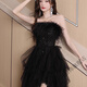 Thé xiao une robe de soirée noire 2025 Nouveau style femelle banquet dames robe niche jour adulte cadeau photo principale m