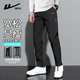 Pull-back casual pants for men, loose sports lace-up printed straight spring and autumn pants for men, trendy brand, versatile and comfortable men's pants